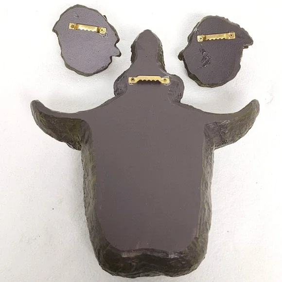 3 Pieces Bird Feeder Hand Painted Fun Outdoor Decor w/ Glow in The Dark Eyes - Picture 6 of 12